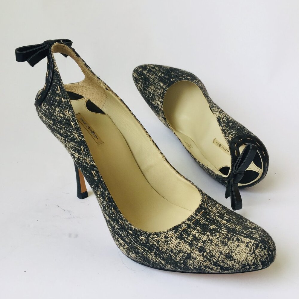 Max Studio Black/White Stiletto Heels – Size 6.5